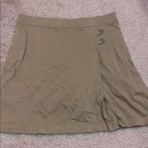 tan mini skirt
